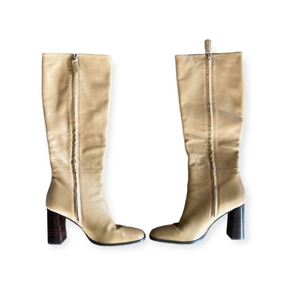 Senso knee high boots beige cream Size 39 / 9 Zandar  heels - Picture 2 of 11